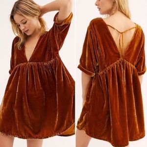NWOT Free People Ivy Velvet Mini Dress